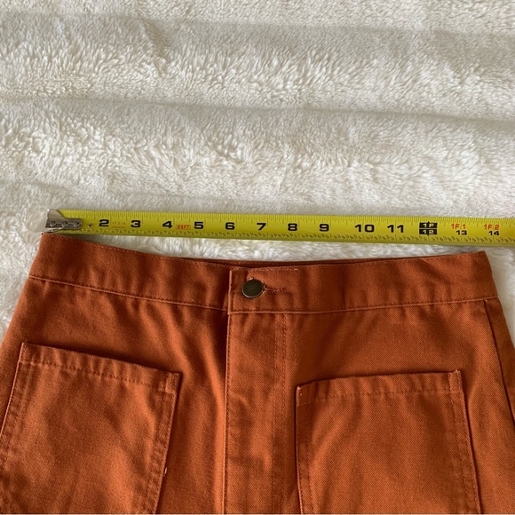 LYKKE WULLF Anthropologie| Sandi Cropped Wide Leg Pants In Rust Sz M - Picture 10 of 14